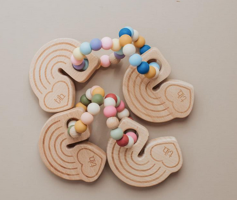 Wooden online rainbow teether