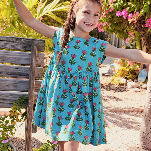 Pink Chicken Girls Gracie Dress - Blue Cornflower – Baybee Clothes LLC